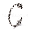 304 Stainless Steel Dragon Open Cuff Bangle for Men Women BJEW-M230-06AS-2