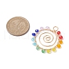 Chakra Baking Paint Glass Pendant PALLOY-JF02745-02-2