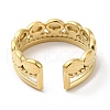 304 Stainless Steel Oval Open Cuff Ring for Women RJEW-I098-16G-3