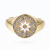 Brass Micro Pave Clear Cubic Zirconia Cuff Rings RJEW-S045-067-NR-3