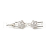 Brass Micro Pave Clear Cubic Zirconia Fold Over Clasps KK-R222-06S-1