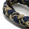 Adjustable PU Leather & Waxed Cords Braided Multi-strand Bracelets BJEW-F468-03-3