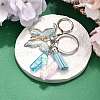 26Pcs Transparent Epoxy Resin & Transparent Acrylic & Faux Suede Tassel Keychain KEYC-JKC01202-14-1