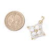 Natural Howlite & Glass Seed Beaded Star Pendants PALLOY-MZ00692-04-2