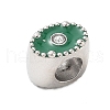 304 Stainless Steel Enamel with Rhinestone European Beads STAS-Z130-07P-3