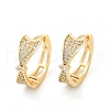 Brass Clear Cubic Zirconia Hoop Earrings EJEW-Q016-01G-2