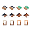 Cheriswelry 12Pcs 6 Styles Transparent Resin & Walnut Wood Pendants RESI-CW0001-14-18
