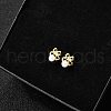 925 Sterling Silver Clear Cubic Zirconia Bowknot Stud Earring EJEW-L300-11G-2