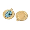 304 Stainless Steel Natural Paua Shell Pendants STAS-L288-08G-01-2