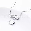 Paw Print & Bone & Heart Alloy Black Enamel Pendant Necklaces for Women FS-WG4E09B-01-2