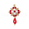 Seed Beads Beaded Charms PALLOY-MZ00362-2
