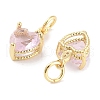 Brass Micro Pave Cubic Zirconia Charms KK-C051-05G-04-2