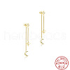 S925 Sterling Silver Star with Moon Tassel Stud Earrings NT3098-1-3