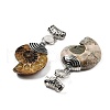 Natural Quartz Crystal Fossil Snail Pendants G-F062-01-3