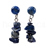 Natural Lapis Lazuli Dangle Stud Earrings EJEW-JE06371-05-2