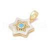 Brass Micro Pave Cubic Zirconia Pendants KK-Q030-04C-G-2