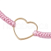 Golden Tone 201 Stainless Steel Heart Link Bracelets BJEW-JB10643-01-3