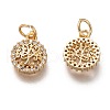 Brass Micro Pave Clear Cubic Zirconia Charms ZIRC-C020-69G-2
