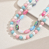 Acrylic Round Horse Eye Double Layer Beaded Necklaces for Women HK8812-1-3