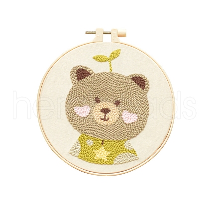 Animal Theme DIY Display Decoration Punch Embroidery Beginner Kit SENE-PW0003-073D-1