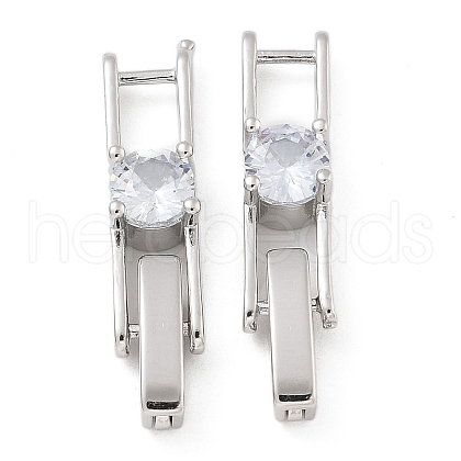 Rack Plating Brass Micro Pave Cubic Zirconia Watch Band Clasps KK-A234-016P-02-1