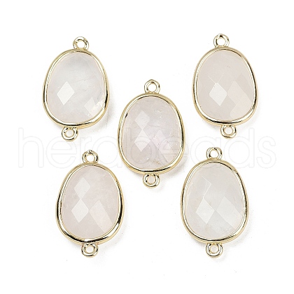 Natural Quartz Crystal Faceted Connector Charms G-K347-11G-19-1
