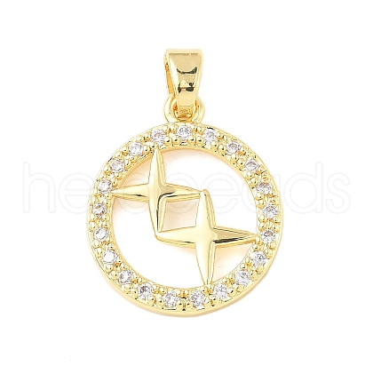 Brass Micro Pave Cubic Zirconia Pendants KK-D357-16G-G-1