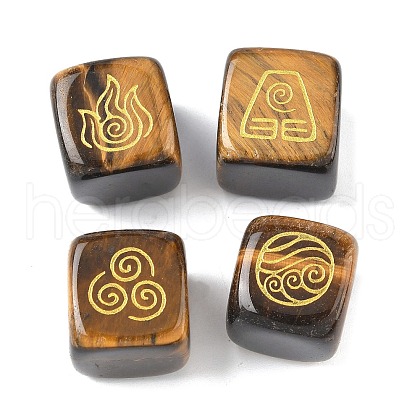 4Pcs 4 Styles Natural Tiger Eye Display Decorations G-F786-03A-06-1
