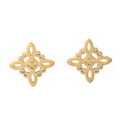 304 Stainless Steel Stud Earrings EJEW-M098-01B-G-1