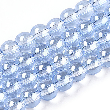Transparent Electroplate Glass Beads Strands GLAA-T032-T6mm-AA04-1