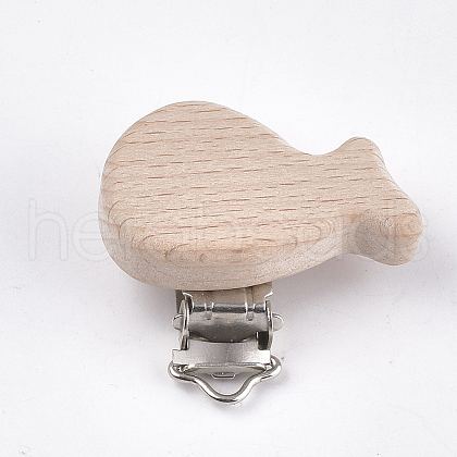 Beech Wood Baby Pacifier Holder Clips X-WOOD-T015-07-1