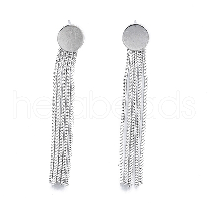 Brass Tassel Dangle Stud Earrings for Women EJEW-G322-25P-1