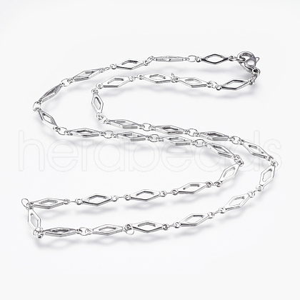 304 Stainless Steel Chain Necklaces X-STAS-P164-35P-1