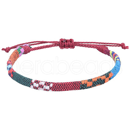 Adjustable Bohemian Style Cotton & Linen Cord Braided Bracelets for Friendship OB0004-24-1