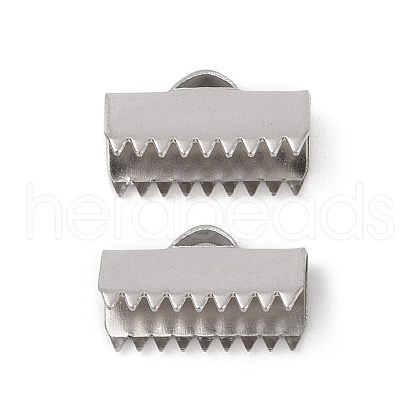 304 Stainless Steel Ribbon Crimp Ends STAS-E471-05K-P-1