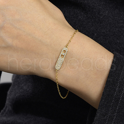 Elegant Brass Oval Link Bracelets WT9592-1-1