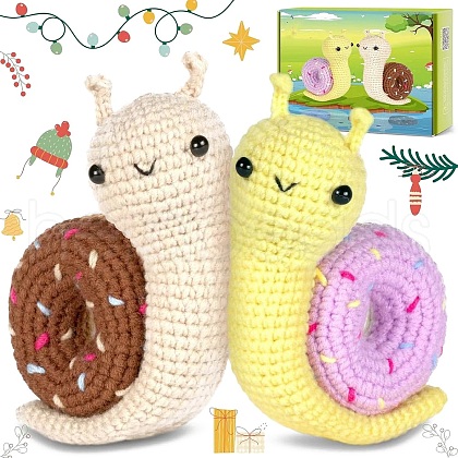 Couple Snail Display Decoration DIY Knitting Kits for Beginners PW-WG36185-01-1