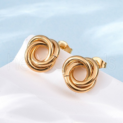 304 Stainless Steel Stud Earrings EJEW-L241-02G-1