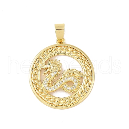 Brass Micro Pave Clear Cubic Zirconia Pendants KK-E111-36A-G-1