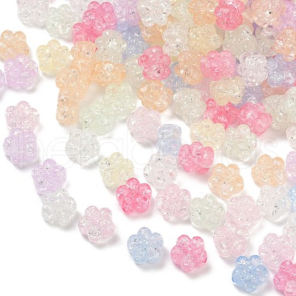 Transparent Crackle Acrylic Beads OACR-B031-21-1
