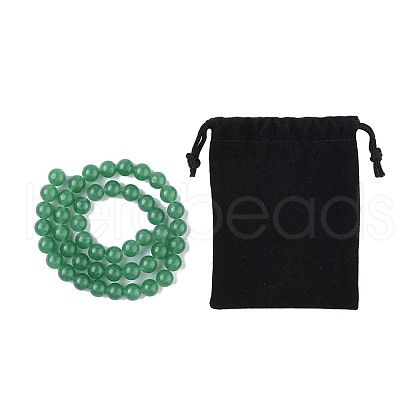 1 Strand Natural Green Aventurine Beads Strands G-YW0001-34-1