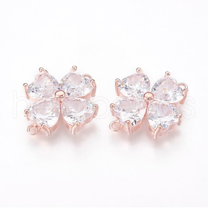 Brass Cubic Zirconia Links ZIRC-E151-07RG-1