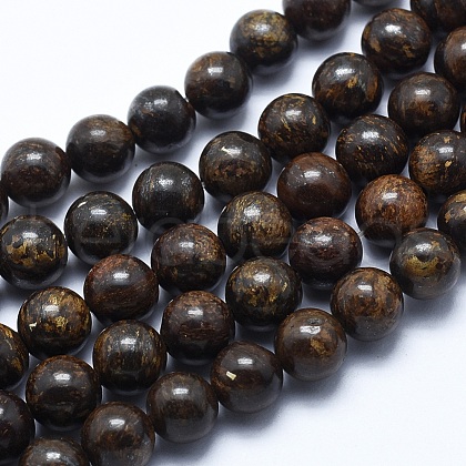 Natural Bronzite Bead Strands X-G-P370-05-8mm-1