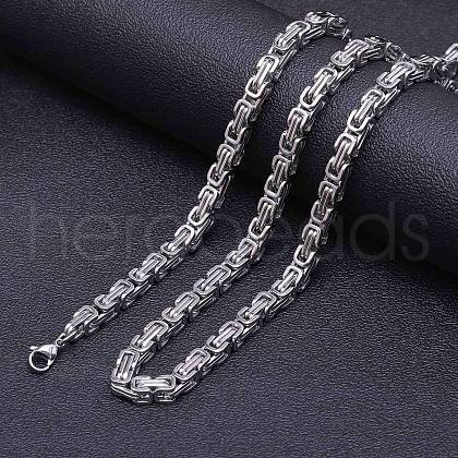 Titanium Steel Byzantine Chain Necklace for Men's FS-WG56795-177-1