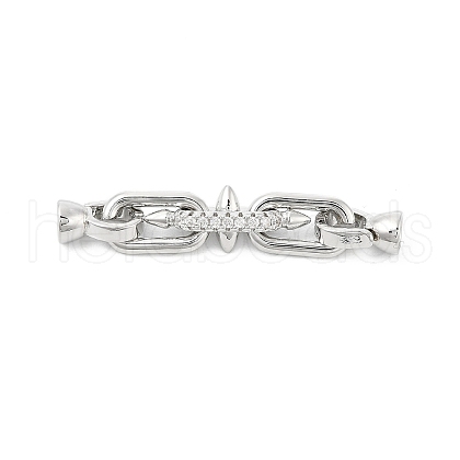 Brass Micro Pave Cubic Zirconia Fold Over Clasps KK-U059-07P-1