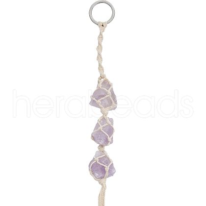 Natural Raw Amethyst Pendant Decoration HJEW-WH0043-18B-1