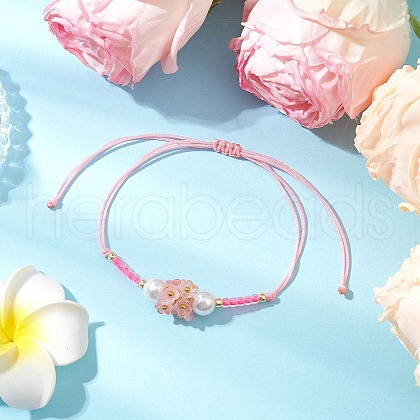 Adjustable Nylon Cord Braided Beads Bracelets BJEW-MZ00170-05-1