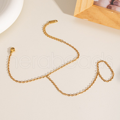 Stainless Steel Cable Chain Finger Ring Bracelets for Women XO2335-4-1