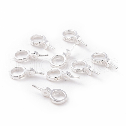 925 Sterling Silver Screw Eye Peg Bails STER-D035-46S-1