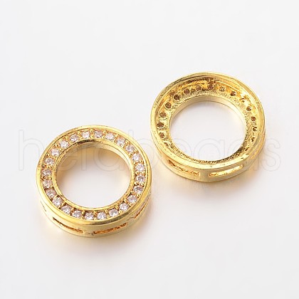 Ring Brass Micro Pave Cubic Zirconia Pendants ZIRC-L034-31G-FF-1